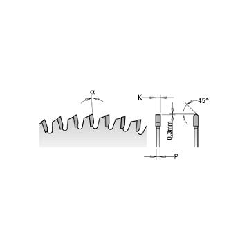 SIERRA CIRCULAR DE DIENTE TRAPEZOIDAL POSITIVO 250x3.2x30  Z:80 TCG