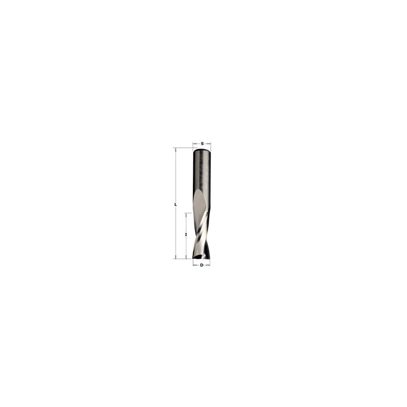 Fraise Hélicoïdale CMT Orange Tools – Diamètre 12 Mm, Longueur 80 Mm, 2 Tranchants, Négative