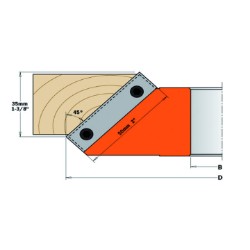 CABEZAL POR BISELAR A 45° D: 150X50X30