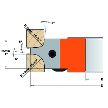 CABEZAL MULTIRADIO CÓNCAVO R5/10  D: 123X25X30